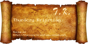 Thuróczy Krisztián névjegykártya